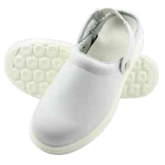 Saboti de protectie S1, bombeu metalic, talpa antiderapanta, fara sireturi, albi, CE mark, marimi 35-47 (1 pereche) Saboti de protectie S1, bombeu metalic, talpa antiderapanta, fara sireturi, albi, CE mark, marimi 35-47 (1 pereche)