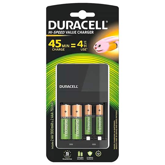 Incarcator Duracell CEF14 cu 2 AA 1300mAh + 2 AAA 750mAh Ni-MH Incarcator Duracell CEF14 cu 2 AA 1300mAh + 2 AAA 750mAh Ni-MH