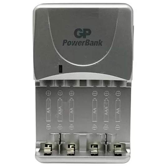 Incarcator GP Batteries PB03GS Travel pentru 4 acumulatori AA R6 sau 2 AAA R3 Ni-MH