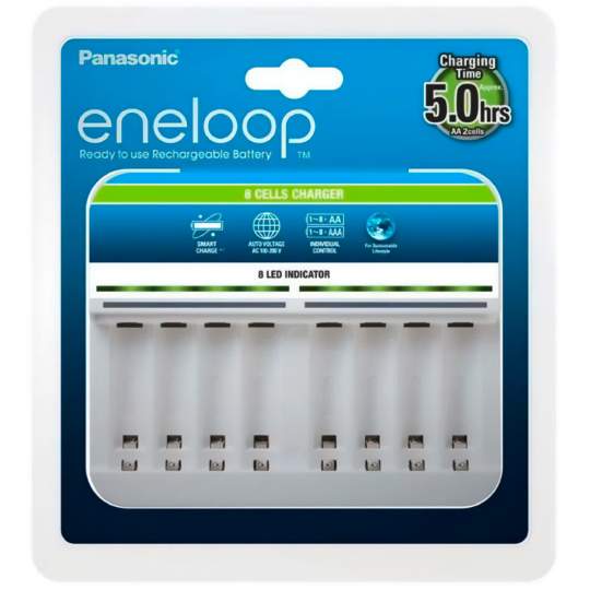 Incarcator Panasonic Eneloop pentru 8 acumulatori AA R6 sau AAA R3 Ni-MH BQ-CC63E Incarcator Panasonic Eneloop pentru 8 acumulatori AA R6 sau AAA R3 Ni-MH BQ-CC63E