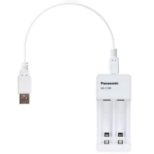 Incarcator Panasonic Eneloop USB cu 2 acumulatori AA R6 1900mAh Ni-MH K-KJ80MCC20USB
