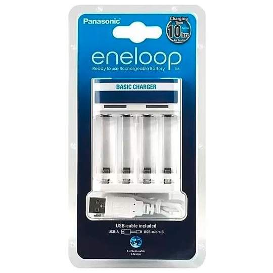 Incarcator Panasonic Eneloop USB pentru acumulatori AA R6/AAA R3 Ni-MH BQ-CC61E