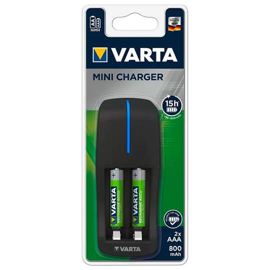 Incarcator Varta Mini cu 2 acumulatori AAA R3 800mAh Ni-MH 1,2V