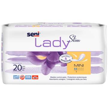 Absorbante urologice femei, incontinenta de picatura, 2 picaturi - Seni Lady Mini (20 bucati)