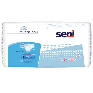 Scutece incontinenta, talie 100-150 cm, cu sistem inchis Super Seni Large (30 bucati)