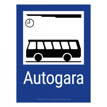 Indicator rutier de informare [ Autogara ], forma dreptunghiulara, reflectorizant