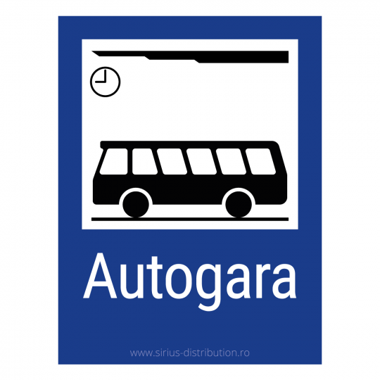 Indicator rutier de informare [ Autogara ], forma dreptunghiulara, reflectorizant