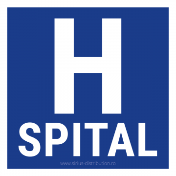 Indicator rutier de informare [ Spital ], forma patrata, reflectorizant