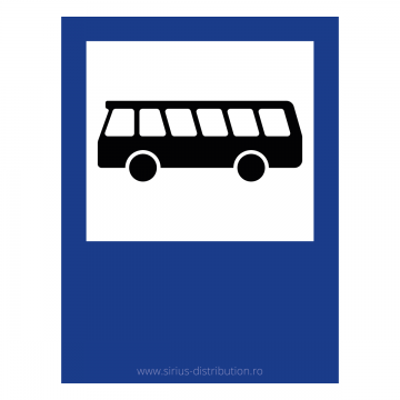 Indicator rutier de informare [ Statie de autobuz ], forma dreptunghiulara, reflectorizant