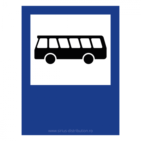 Indicator rutier de informare [ Statie de autobuz ], forma dreptunghiulara, reflectorizant