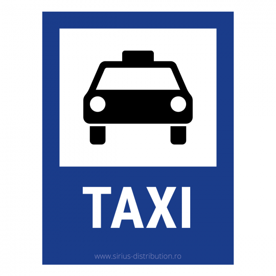 Indicator rutier de informare [ Statie de taximetre ], forma dreptunghiulara, reflectorizant
