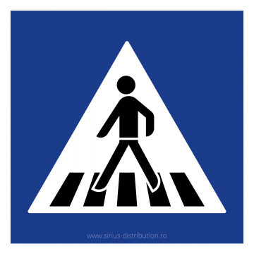 Indicator rutier de informare [ Trecere pentru pietoni ], forma patrata, reflectorizant