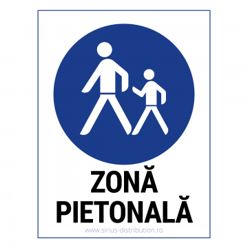 Indicator rutier de informare [ Zona pietonala ], forma dreptunghiulara, reflectorizant
