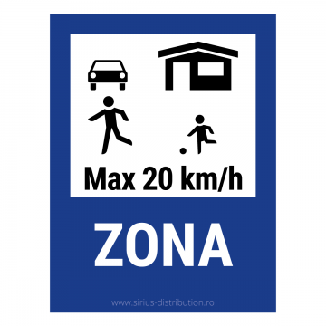Indicator rutier de informare [ Zona rezidentiala ], forma dreptunghiulara, reflectorizant