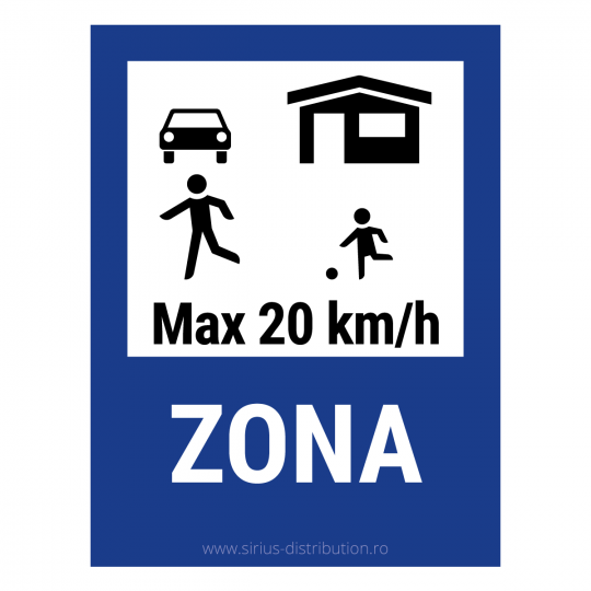Indicator rutier de informare [ Zona rezidentiala ], forma dreptunghiulara, reflectorizant