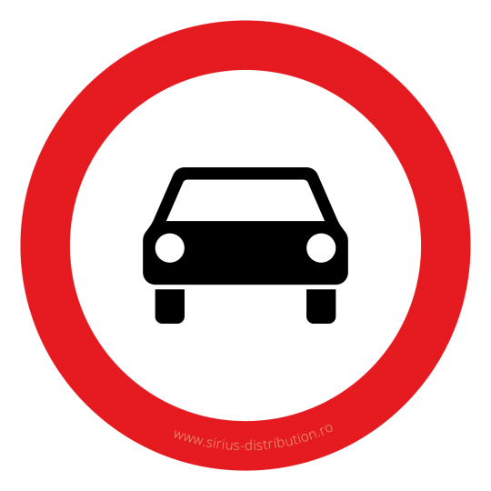 Indicator rutier interzicere sau restrictie [ Accesul interzis autovehiculelor, cu exceptia motocicletelor fara atas ], forma circulara, reflectorizant