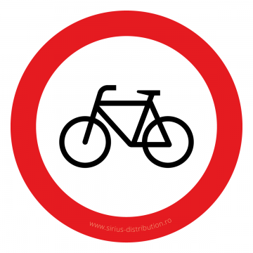 Indicator rutier interzicere sau restrictie [ Accesul interzis bicicletelor ], forma circulara, reflectorizant