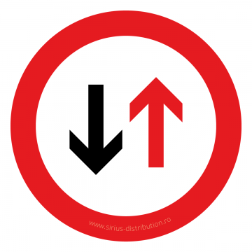 Indicator rutier interzicere sau restrictie [ Prioritate pentru circulatia din sens invers ], forma circulara, reflectorizant