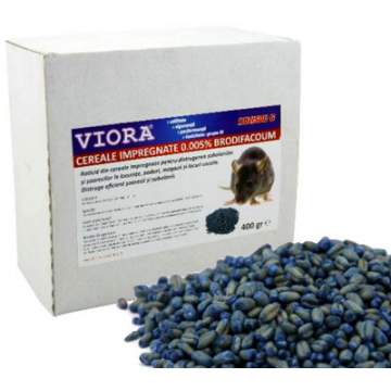Raticid pe suport grau decorticat, soareci si sobolani, 400g, avizat MS - Biocide