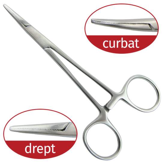 Pensa hemostatica Halstead Mosquito dreapta / curba, 12cm (1 bucata)