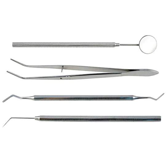 Trusa consultatie stomatologie, otel inoxidabil, nesterila, 4 componente sterilizabile (1 set)
