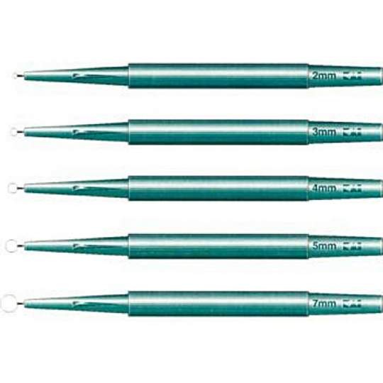 Chiurete dermatologice inox, pentru tesuturi moi, semi-taioase, 2/3/4/5/7mm, unica folosinta, sterile (10buc)