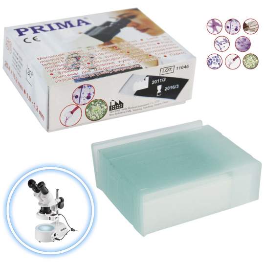 Lame microscop colturi finisate, matuite, dimensiuni 26 x 76 x 1.2 mm, colturi 45 grade (50 bucati)