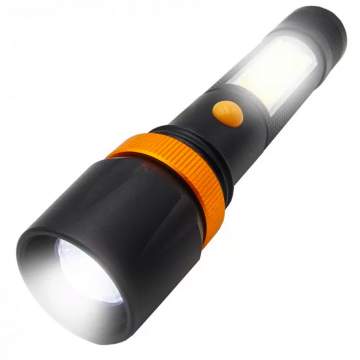 Lanterna cu acumulator litiu L18650x1 metal LED ZOOM + cablu micro USB + magnet TL