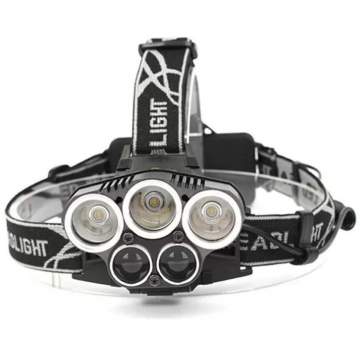 Lanterna cap 5 LED- include 2 acumulatori si cablu de incarcare