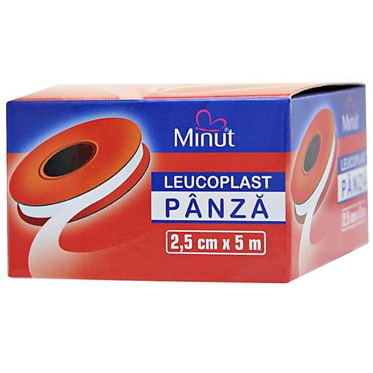 Leucoplast panza 2.5 cm x 5m ambalat individual - Minut (1 bucata)