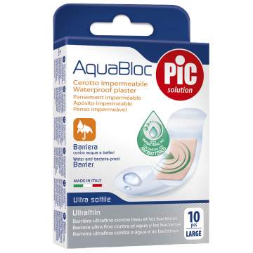 Plasturi rezistenti la apa cu solutie antibacteriana, 25x72mm (cutie 10 bucati)