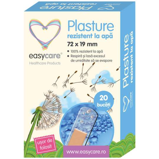 Plasturi sterili rezistenti la apa, dimensiune 19x72mm, hipoalergenici (cutie 20 bucati)