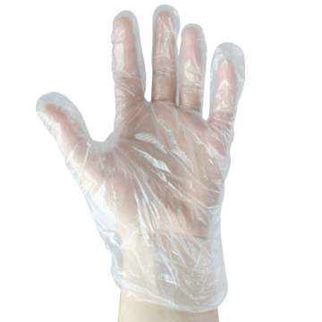 Manusi plastic HDPE, transparente, 29cm, marimi S/M/L (100 bucati)