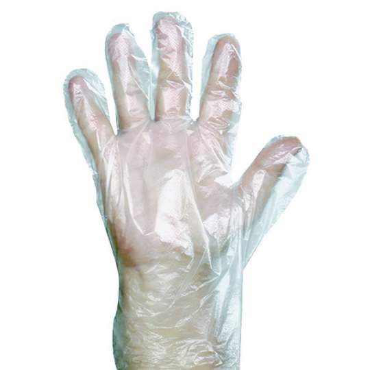 Manusi plastic HDPE, transparente, 29cm, marimi S/M/L, (10.000 bucati)