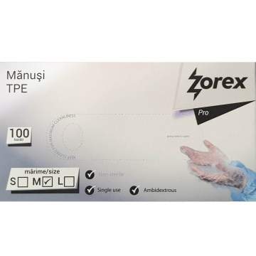 Manusi unica folosinta marimea M material TPE domeniul alimentar (100 bucati)