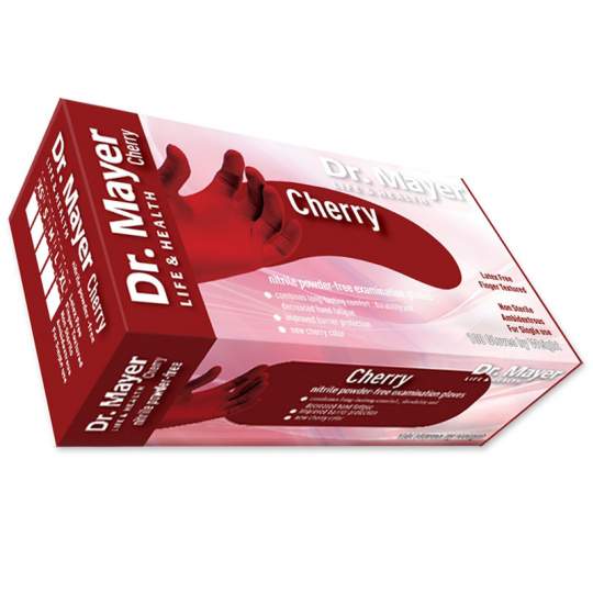 Manusi examinare nitril nepudrate rosii (Cherry ), marimi XS/S/M - Dr.Mayer (100 manusi)