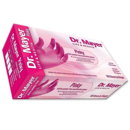 Manusi examinare nitril nepudrate fuchsia, marimi XS/S/M - Dr.Mayer