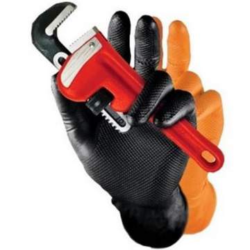 Manusi nitril pentru lucratori in domeniul tehnic, texturate, negre, marime M, L, XL - Farmagloves (25 perechi)