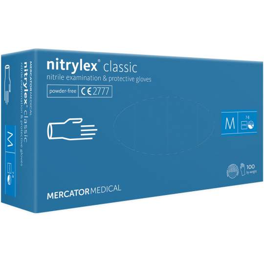 Manusi examinare nitril Albastre nepudrate marimea M - Nitrylex Classic Manusi examinare nitril Albastre nepudrate marimea M - Nitrylex Classic