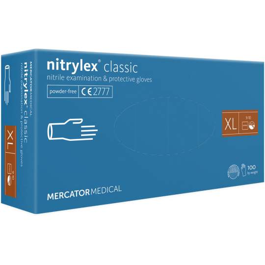 Manusi examinare nitril Albastre nepudrate marimea XL - Nitrylex Classic