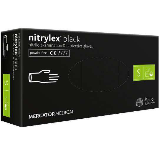 Manusi examinare nitril negre nepudrate marimea S - Nitrylex Black