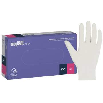Manusi latex pudrate albe marimea S, non-sterile (cutie 100 bucati)