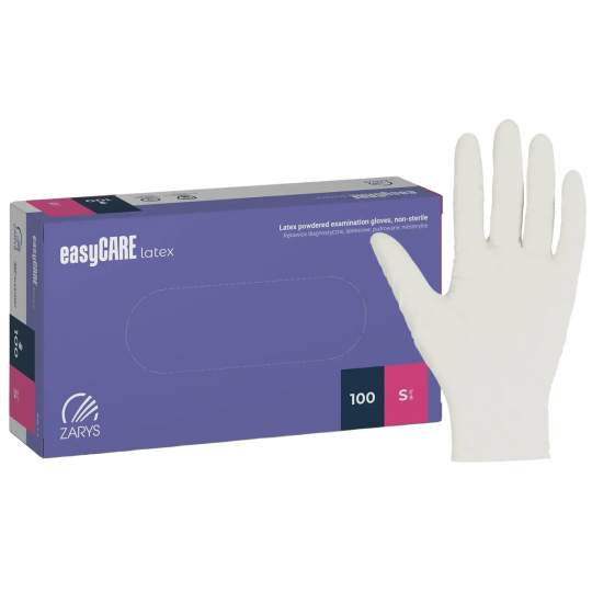 Manusi latex pudrate albe marimea S, non-sterile (cutie 100 bucati)