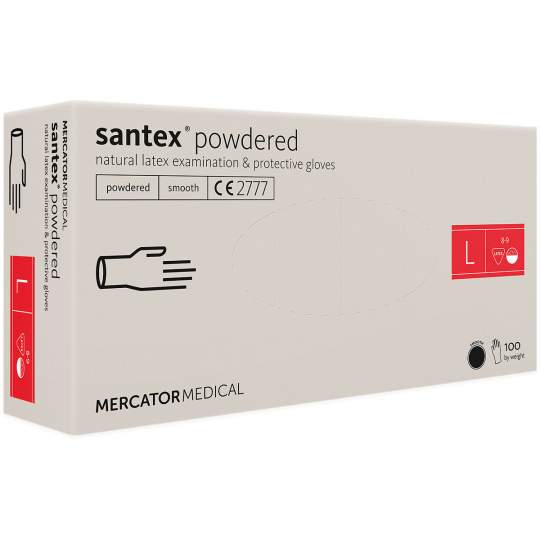 Manusi latex pudrate nesterile albe marimea L - Santex Powdered (100 bucati) Manusi latex pudrate nesterile albe marimea L - Santex Powdered (100 bucati)