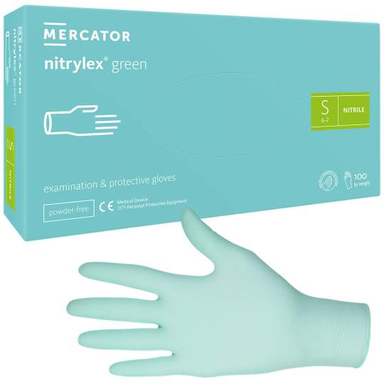 Manusi nitril Verzi nepudrate, marimea S - Nitrylex Green (100 bucati)