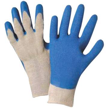 Manusi protectie din bumbac cu latex palma si degete, rezistente la taieturi, marime L (1 pereche)