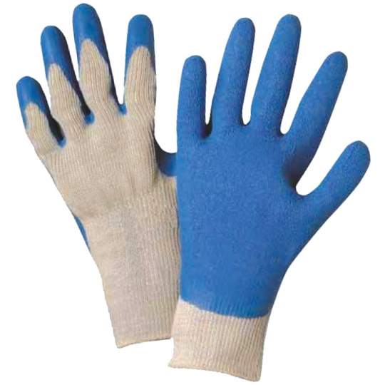 Manusi protectie din bumbac cu latex palma si degete, rezistente la taieturi, marime L (1 pereche)