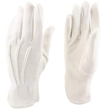 Manusi picouri, interlock din bumbac, albe, cu puncte PVC, marimi M, L (1 pereche)