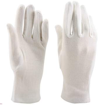 Manusi tricotate interlock din bumbac, albe, marimi M / L (12 perechi)