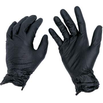 Manusi nitril Negre pentru lucratori in domeniul tehnic, groase, texturate, marimi M/L/XL - Gogrip (50 bucati - 25 perechi)